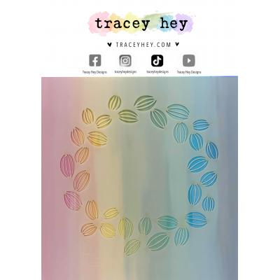 Tracey Hey Stencil - Lined Leaves